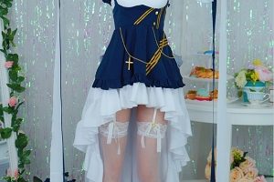 国产浮力姬cos《碧蓝航线柴郡》三次元魔法少女销魂紫薇