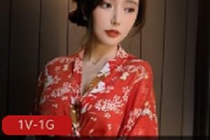 秀人网超人气女神《王馨瑶》最新定制大红色和服